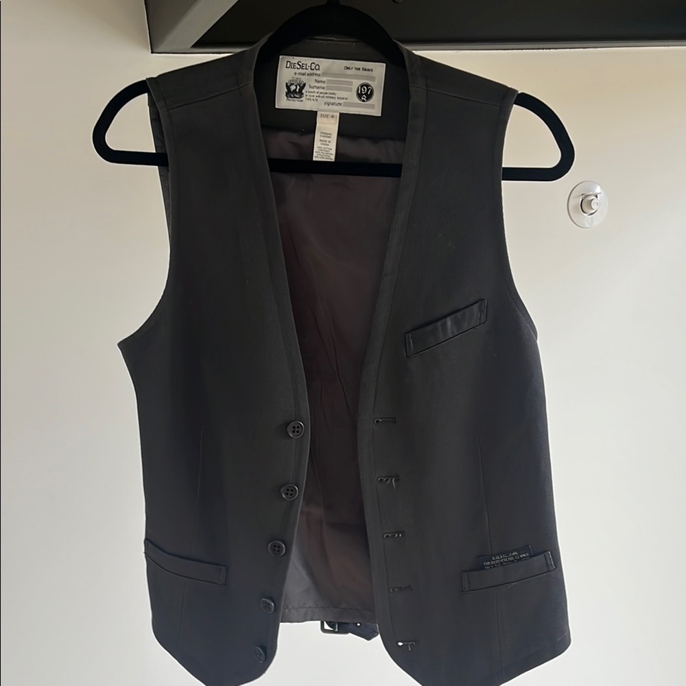 Dark Gray Button-Up Vest
